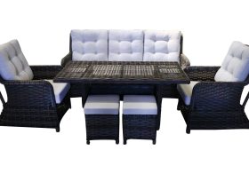 Bağlıca Rattan Füme Oturma Grubu