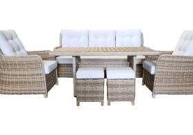 Leyis Rattan İnce Sarı Oturma Grubu