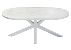 Titanik Oval Gümüş Orta Sehpa